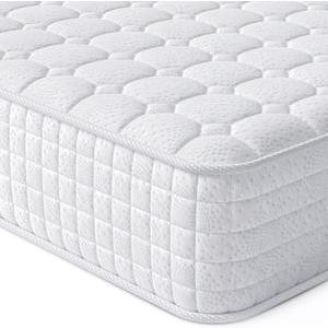 Vesgantti 8 Inch Multilayer Hybrid Twin XL Mattress - Multiple Sizes & Styles , Ergonomic Design with Memory Foam and Pocket Spring, Medium Firm Feel, White
