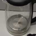 OVENTE Electric Kettle, 1.5L Borosilicate Glass Countertop Water Heater and Boiler for Coffee or Tea, BPA-Free, Auto Shut-Off, Boil-Dry Protection, Removable and Washable Spout Filter, Black KG83B