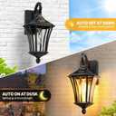 YSN 16" Solar Wall Lights Outdoor, Dusk to Dawn Exterior Lighting Fixtures, Black Solar Porch Lights Outdoor Sconce Lights, Waterproof Outside Light for House Porch Garage Yard, 1 Pack, 16inch-solar Power-1pack