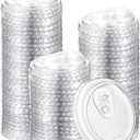 100 Count 98mm/3.86inch Strawless Sipper Lids, Clear Pet Lids for Plastic Cup Disposable Cover for Cold Brew, Coffee, Beer, Cocktail, Wine or Beverage Cups(Flip Cap)