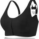 CYTMTZGA Seamless Front Closure Mastectomy Bra Surgical Bra Pocket Breast Prosthesis Breast Forms Bralette Daily Bra, 2XL