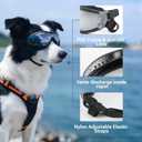 NAMSAN Dog Goggles Medium to Large Breed, Anti-UV Sunglasses for Dogs Large Breeds, Windproof Driving Dog Eye Protection, Doggy Glasses with Elastic Straps, Adjustable, Black