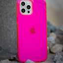 FELONY CASE - Stylish Neon Pink Crystal Clear Phone Case for iPhone 12 Pro Max, Compatible with MagSafe - 360 Shockproof Protective Cases