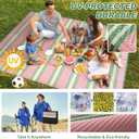 Lahome Striped Outdoor Rug 8x10 Patio Waterproof, Reversible Outdoor Plastic Straw Rug for Camping, RV Patio Rugs Outside Large Carpet for Porch Deck Backyard Picnic(Pink/Green,8'x 10')