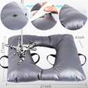 Bedside Commode Seat Cushion, Commode Padded Seat for Elderly, Soft Seat Cover with Clips and Fixing Straps, Toilet Seat Cushion 16.5" x 16.5"