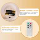 Eywamage Clear Glass Flameless Candles with Remote Timer, Flickering Battery LED Pillar Candles Set of 3