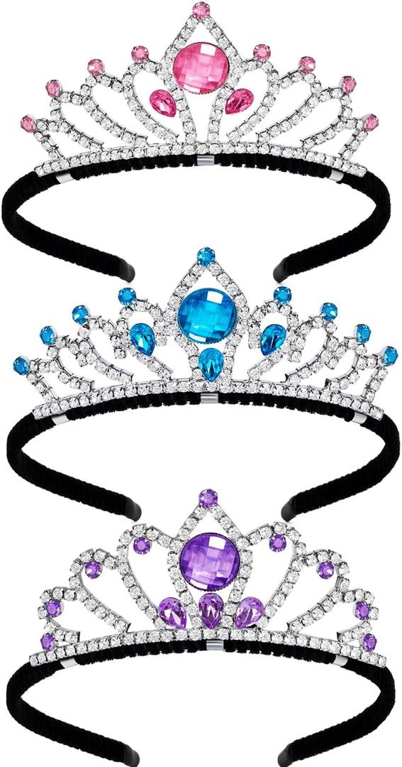 Princess Tiara Crown Headpieces, Dress Up Set for Little Girls, Kids Play Jewelry, Costume Accessories, Princess Party Favors for Kids (Style 2), Large