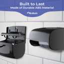  Commercial Toilet Paper Dispenser Wall Mount, Double (2 Roll) Locking Toilet Paper Holder (Black), Compact Two Roll, Side by Side Design Tissue Paper Dispenser