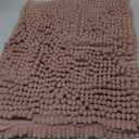 FRESHMINT Chenille Bathroom Rugs Mat 32x20, Non-Slip Bath Mat for Bathroom Floor & Bathtub, Washable Soft Shower Shag Bath Rugs, Fluffy Thick Water Absorbent Microfiber Shower Mat, Dusty Pink (1'8" x 2'8" (Rectangular))