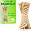 200 PCS Bamboo Skewers, 12 Inch Wooden Skewer for Appetizers, Fruit, Kebabs, Grilling Barbecue, Mini Burger, Sausage, Cocktail Picks for Drinks, Long Toothpicks, Food Sticks Natural, Kitchen Gadget