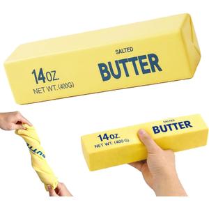 Slow Rebound Cute Butter Squeeze Stress Balls, 2026 New Squeeze Ball Realistic Butter Stick Soft Squeeze Toys, Upgrade Stress Relief Fidget Toys Wet Slow Rebound Stress Relief Toy (Extra Large)