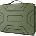 DOMISO 15.6 inch Laptop Sleeve Shoulder Bag Shockproof Computer Bag Waterproof EVA Protective Carrying Case for 16" MacBook Pro/Max M2 M1 2019-2023,15"-16" HP Dell Asus Laptop,Dell XPS 15,Green