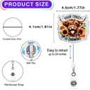Funny Highland Cow Badge Reel Retractable for Nurse Nursing RN CNA LPN Medical Worker & Office Staff, Your Crazy is Showing Badge Clip, Cow Badge Holder with Alligator Clip & 24 Durable Nylon Cord