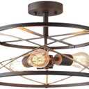 Retro Industrial Style Ceiling Lamp Creative Iron Ceiling Lamps Black Flush Mount Ceiling Light Fixtures Suitable for Corridor Bedroom Living Room Restaurant