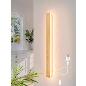 1 Pack Modern Plug in Long Wall Sconce 31.4 LED Bamboo Wall Lights 24W Long Strip Indoor Wall Lamp 3000K with 6.5FT Plug in Cord and On/Off Switch on The Cord for Living Room Hallway Stairwell