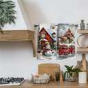 Christmas Scene Snowman Kitchen Towels Set of 2,Winter Farmhouse Decoration Hand Towels for Kitchen Decoration 16x24 Inches
