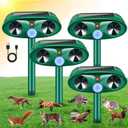 2026 Sonic Fortress Pro Deer Repellent Solar Ultrasonic Repellent Outdoor Cat Deterrent Animal Repeller with Motion Sensor for Dog Skunk Rabbit Racoon Squirrel Fortress Pro for Garden Yard,4 Pack (Green)
