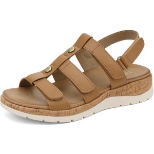 UBFEN Womens Comfortable Walking Sandals with Arch Support | Orthopedic Open Toe Strappy Sandals, 4 Adjustable Straps, Flat Casual Summer Style