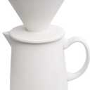 Ceramic Pour Over Coffee Maker Dripper - Uses Standard #2 & #4 Paper Filters, 450ml/15oz, White, Barista Style for Home & Office