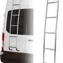 4-Step Van Ladder Stainless Steel Rear Tailgate Step Ladder for Ford Transit Medium Roof Van 2014-2022 2023 2024 2025 093TM, Electro-Polished Finish, 61 Inch Medium Roof