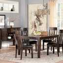 Signature Design by Ashley Haddigan Faux Leather Cushioned Rake Back Dining Chair, 2 Count, Dark Brown