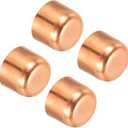 PATIKIL 5/8 Inch ID Copper Pipe End Cap, 4 Pack Copper Fitting Cap Sweat Plug Solder Connection for Plumbing HVAC Air Conditioner, Copper Tone