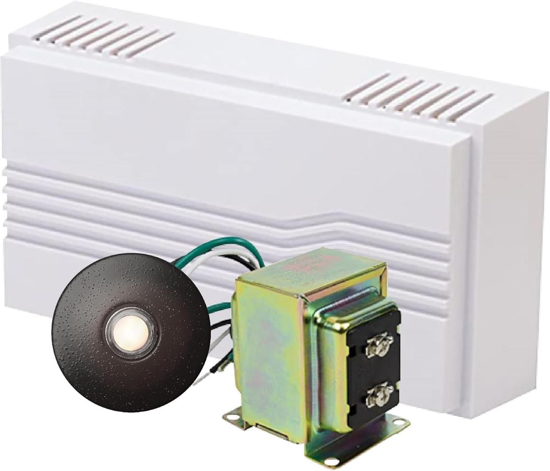 Newhouse Hardware Hardwired Chime Kit with 16-Volt/30VA Transformer and Recess-Mount Metal Oil-Rubber Bronze Button