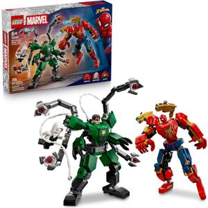 LEGO Marvel Mech Battle: Spider-Man vs. Doc Ock Building Toys for Kids - Super Hero & Villain Poseable Mech Toys W/3 Marvel Minifigures for Kids & Fans, Ages 6+ - Gift Idea for Birthdays - 76338