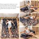 MAXYOYO Black Floral Japanese Futon Floor Mattress, Mattress Topper Portable Thick Sleeping Pad Floor Mat Roll Up Camping Mattress Folding Couch Mattress Pad for Guest Room King