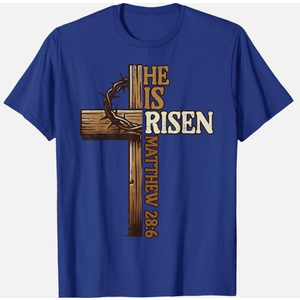 Easter Christian He is Risen Sun Resurrection Men Women Kids T-Shirt (Blue, XS)