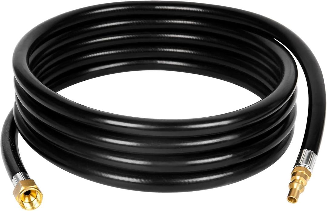 GASPRO 12-Foot RV Quick Connect Propane Hose for Camping Grill, Camp Chef Stove, Outland Fire Bowl, Portable Fire Pit and More