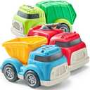 JOYIN 3 Pack 6.7" Big Trucks for Toddlers Includes Garbage, Dump and Fire Truck, Car Toys Gift for Kids, Easter Christmas Birthday Gifts for Boys Girls