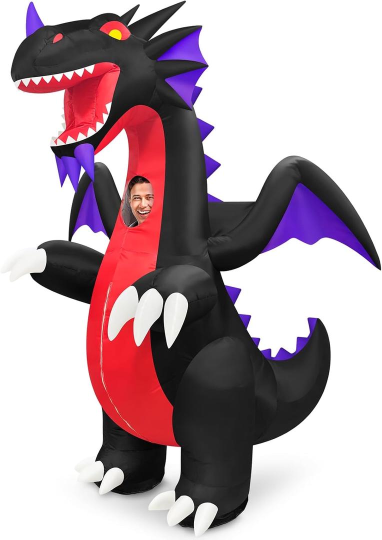 Danxilu Inflatable Costume Adult Full Body Inflatable Dragon Costume for Men Women Funny Fancy Blow Up Costumes Suit for Halloween Party Cosplay Holiday