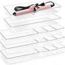 14 Pcs Clear Plastic Drawer Organizer Tray with 2 Pcs 15"x6" Extra Large Trays, Multi-Purpose Storage Bins for Vanity, Makeup, Kitchen Utensils, Bathroom, Office Desk, Auto Tools & Craft Supplies