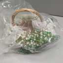 Flower Girl Basket Wedding Baby Breath Artificial Flower Girl Basket Rustic Wedding Small Wicker Rattan Baskets with Bow Handle for Spring Home Decoration Baby Shower Picnic Garden Party