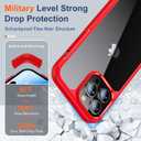 2 x UniqueMe [5 in 1 Design for iPhone 14 Pro 6.1 inch Case, 2 Pack Screen Protector Tempered Glass + 2 Pack Camera Lens Protector, [Non-Yellowing] Shockproof Ultra Thin Protective Cover - Red