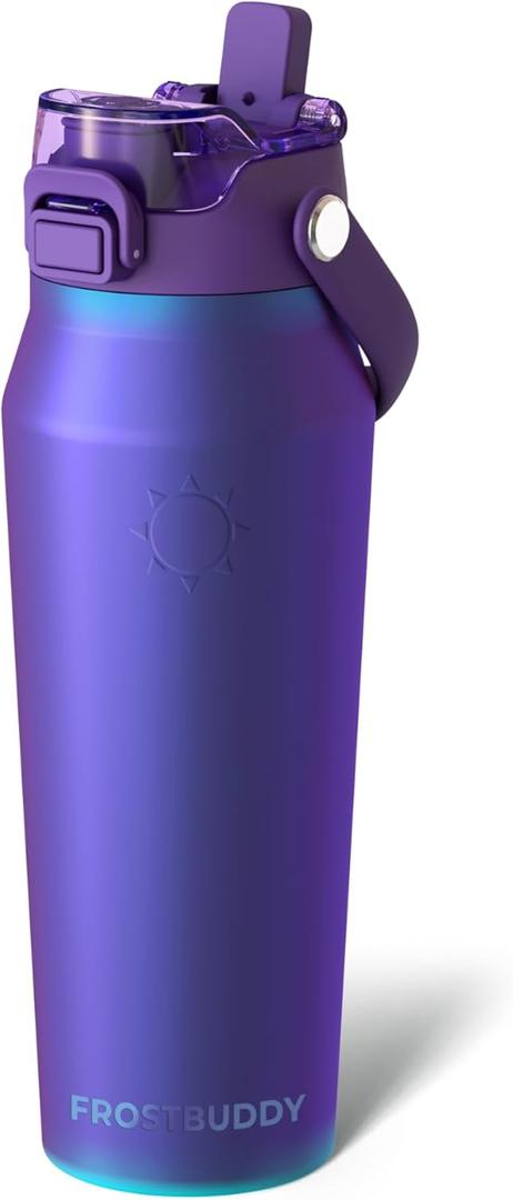 Frost Buddy 24oz Insulated Water Bottle with Straw & Chug Lid | Leak-Proof Stainless Steel | 24-Hours Cold | Sweat-Proof, Cup Holder Friendly | Ideal for Gym, Travel, Sports & Everyday Hydration (Nebula)