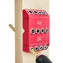 Kingson 30 45 90 Angled Drill Guide for Cable Railing, Drill Block Guide for Angled and Straight Holes, Drill Jig with Hard Steel Brushings for Installing Deck/Porch/Stair Railings, Handrails (Red) (1)