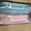 2 Pack Stainless Steel Lunch Container 28oz with Cutlery, 2 Compartment Bento Box, Leakproof Food Storage Container for Adults Family Office Work Picnics Travel, Green and Pink