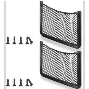 Frienda 2 Pcs ABS Plastic Frame Car Storage Net Bag Phone Car Mesh Net Holder RV Storage Boat Cargo Pocket Organizer Framed Mesh Pocket with Screws for Auto RV (12 x 8 Inch)