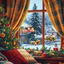 Lemical Christmas Window Lights Decorations 3Pack Battery Powered Xmas Hanging Light Merry Christmas Train Santa Sleigh LED String with Suction Cup for Xmas Tree Party Fireplace Indoor Decor