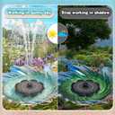 Yzert Solar Fountain Flower Shape-No Battery, Glass 3.5W Solar Water Fountain with 7 Nozzles & 4 Fixer Rods,Solar Fountain Pump for Bird Bath, Outdoor, Pool, Garden, Pond & Flower Pot, Black