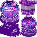 168Pcs Kpop Birthday Decorations K Pop Party Plates Napkins Cups Knives Forks Spoons, Kpop Party Decorations, Serve 24