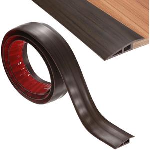 M METERXITY Floor Transition Strip, 6.56FT PVC Door Transition Strip Self Adhesive Suitable for Doorways/Tile/Carpet, Floors Cover Heights Within 3/5Inch(15mm) [Dark Brown Wood Grain]
