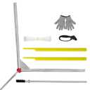 Lake Weed Cutter, 48 Inch Large Aquatic Cutting Tool for Lakes & Ponds, Sharp Blades Shear Cattail, Reed, Phragmites Lilly & Chara Algae | 25 Foot Throw Rope