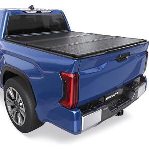 KUIPERAUTO Tri Hard Truck Bed Tonneau Cover Compatible for 2014-2021 Toyota Tundra 6.5 FT 78.7 inch Styleside Solid Bed On Top Aluminum Bed