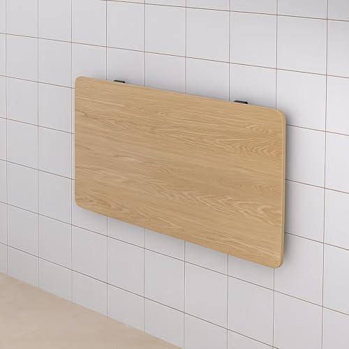 MM MELISEN Wall Mounted Desk 40x20 Inch (101x50cm) Fold Down, Solid Wood Folding Table for Small Spaces, Laundry Floating Table