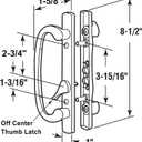 ACEPLANET Offset Position Non-Keyed Sliding Patio Door Handleset with Mortise Lock, 45 Keyway, 3-15/16" H.C., Fits 1-3/8" to 2-1/4" Thick Doors, No-Handed, White Diecast