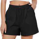 GRAPENT Athletic Shorts for Women High Waisted Casual Exercise Hiking Quick Dry Sports Gym Running Shorts with Pockets, Size 2XL