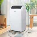 BLACK+DECKER Portable Air Conditioner, 12,000 BTU (8,000 BTU SACC) for Rooms up to 550 Sq. Ft., Portable AC with Follow Me Remote Control and Window Kit, BPACT12WT, White